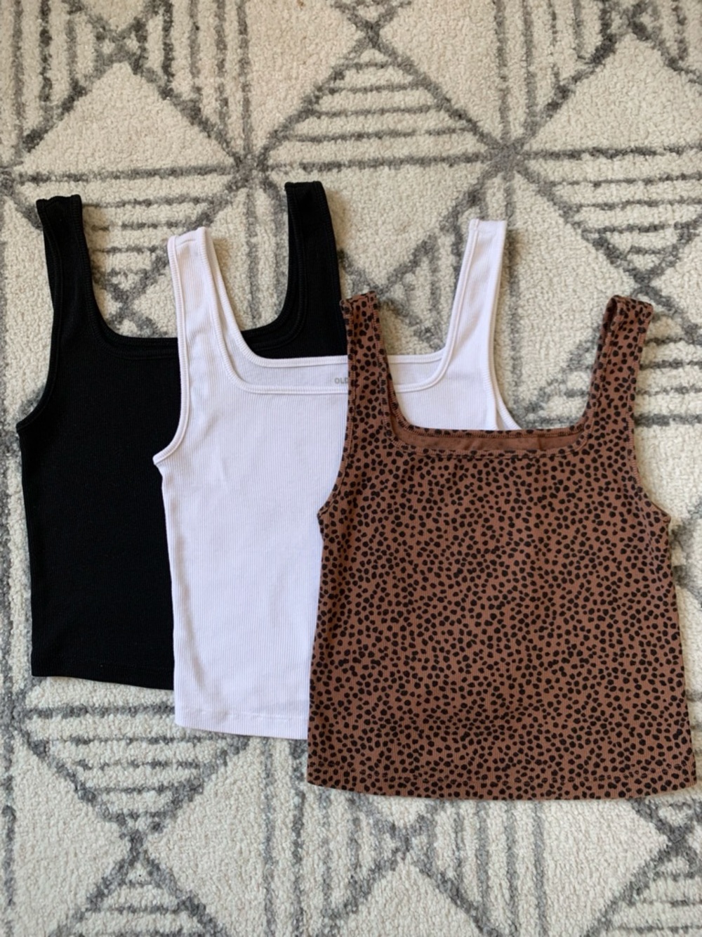 Bundle of 3 square neck crop tank tops from Old Navy